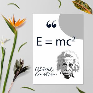 Plakat z wzorem teorii względności A. Einsteina