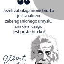 Plakat ze słowami Einsteina i portretem