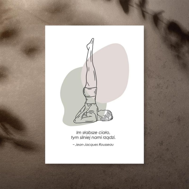 Plakat z kobietą pokazującą pozycję jogi Plakat z kobietą pokazującą pozycję jogi